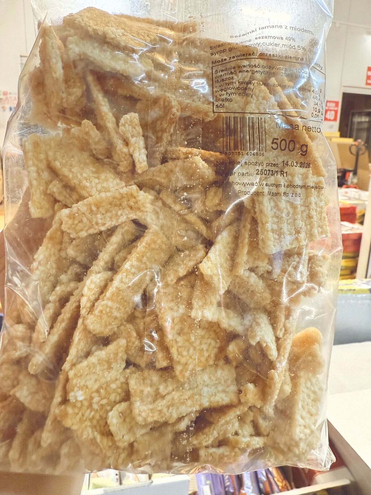 Sezamky lámané s medem 500 g