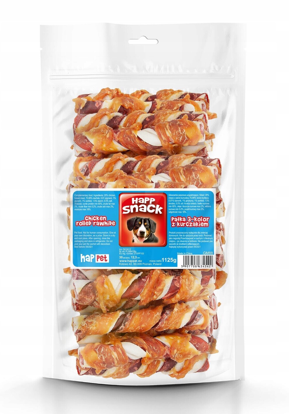 Palička 3-barevná kuřecí Happet GM88 12,5/30ks