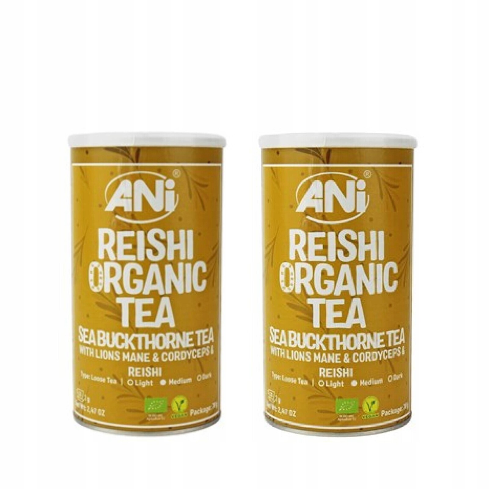 2x Rakytníkový Čaj Reishi Lion's Mane Cordyceps Bio 70 g Ani