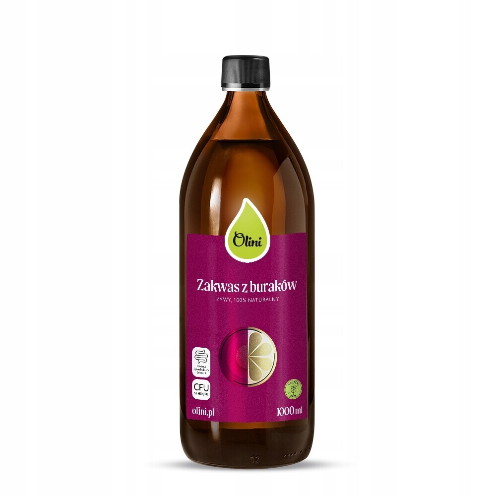 Kvásek z červené řepy s citronem a kurkumou Olini 1 litr přírodního probiotika