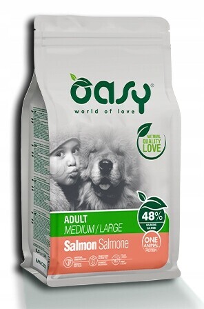 suché krmivo pro psy Oasy One Protein M/L Adult losos 2,5 kg