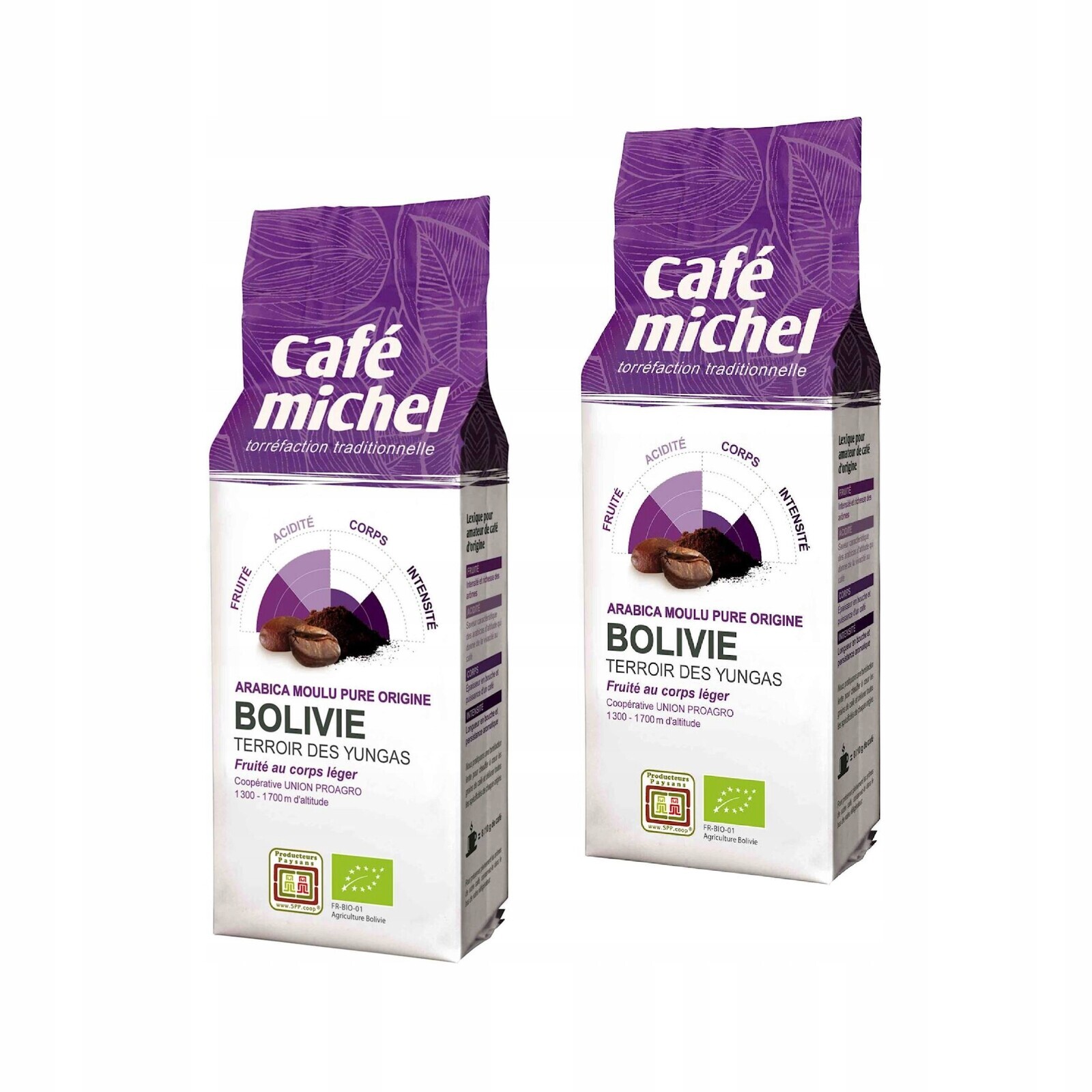 2x Mletá Káva Arabica 100% Bolívie Fair Trade Bio 250 g Cafe Michel