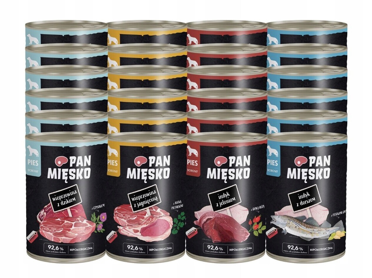 Krmivo pro dospělého psa Pan Mięsko mix chutí 24x400g