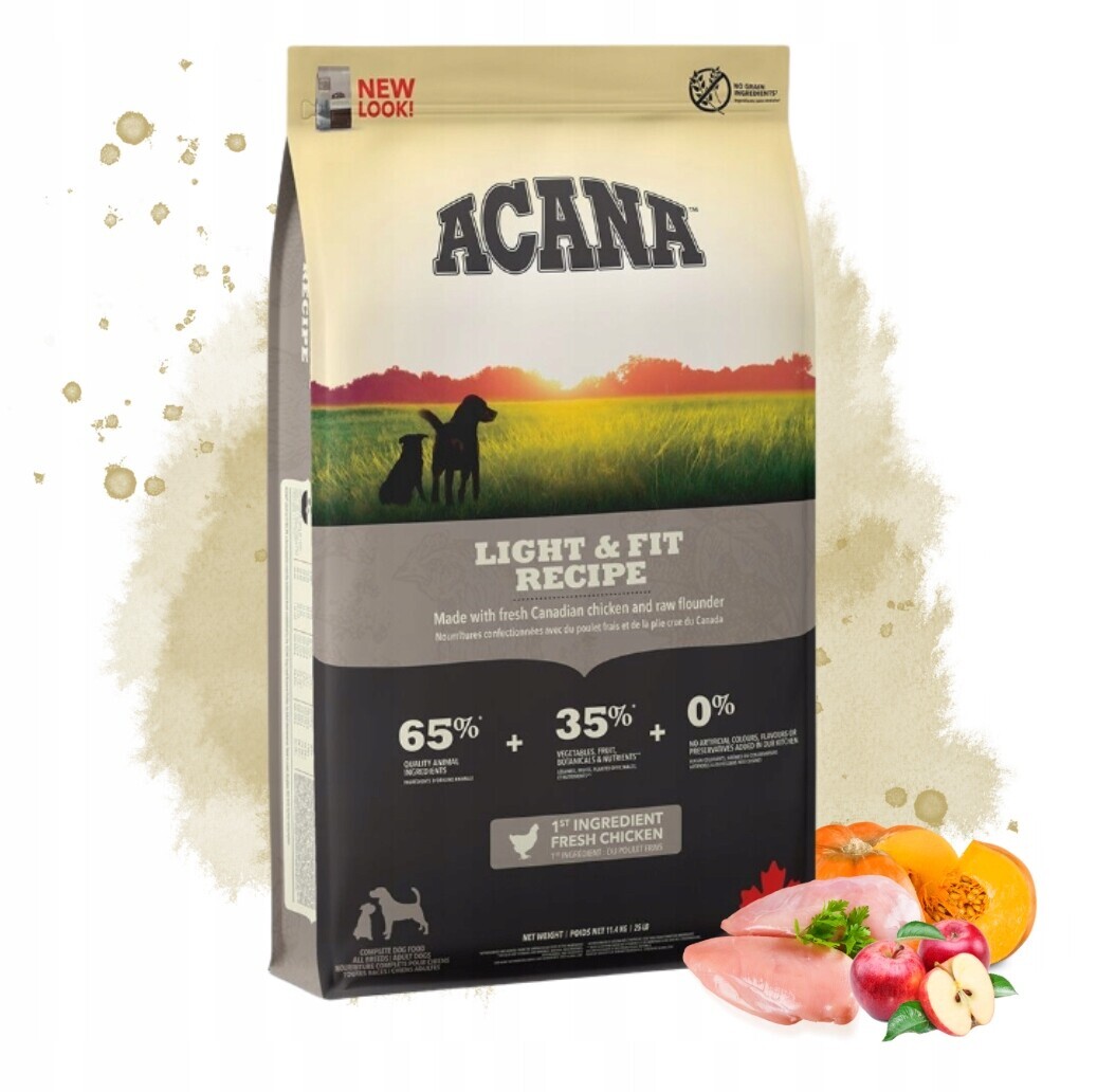 Acana Light & Fit Dog 11,4 Kg Lehce Stravitelné Masové Krmivo Pro Psy Bez Obilovin