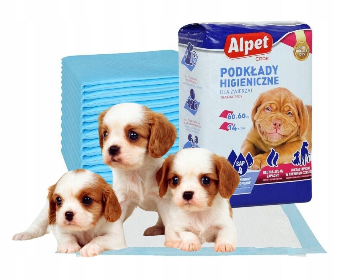 Alpet Absorpční Podložky na jedno použití pro zvířata 60x60 cm 100ks 12 Ks Bonus