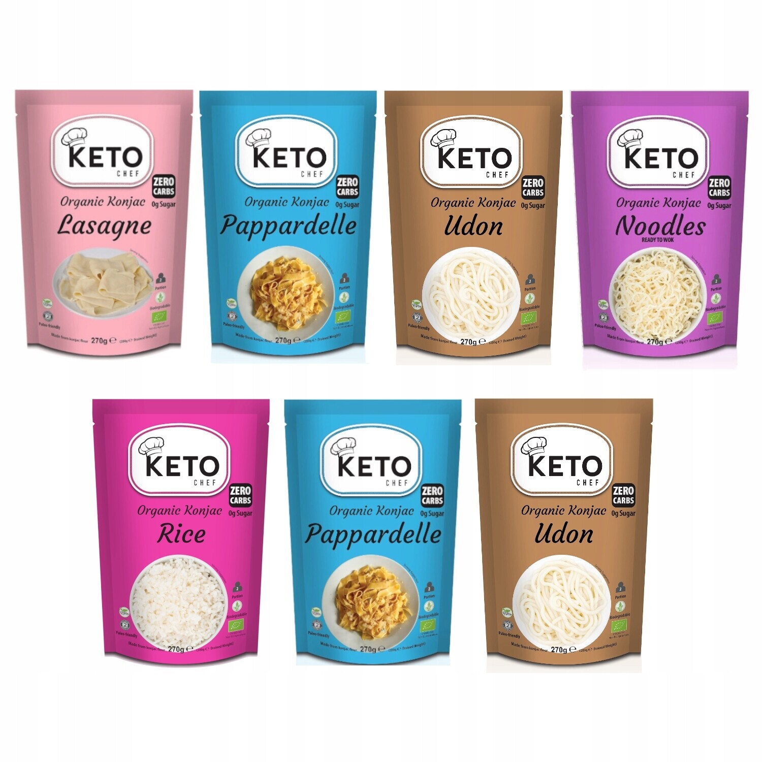 Těstoviny Better Than Foods Bio Konjac typu noodle Keto Chef Mix 7 x 270 g