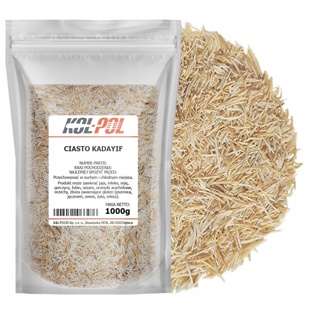 Ciasto Kadayif Kataifi 1kg pro dubajskou čokoládu, vysoká kvalita Kol-Pol