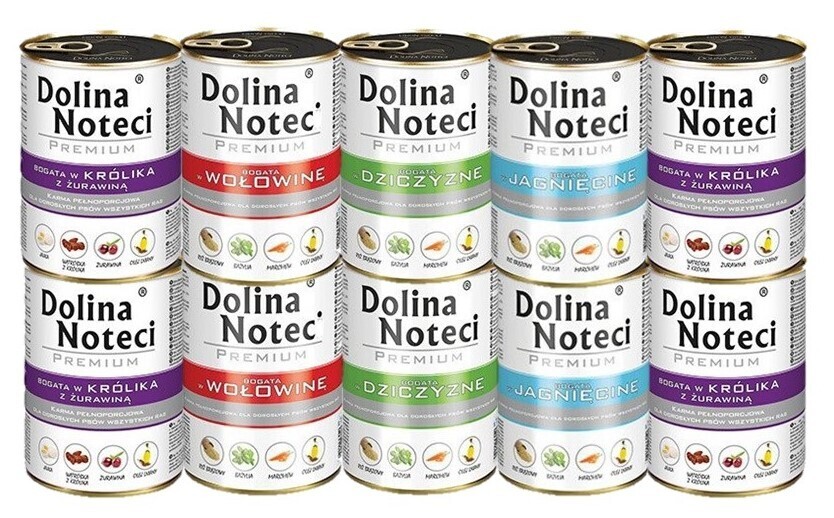 Dolina Noteci Premium Vlhké krmivo pro psy mix chutí 10x400g Bez Zdraví