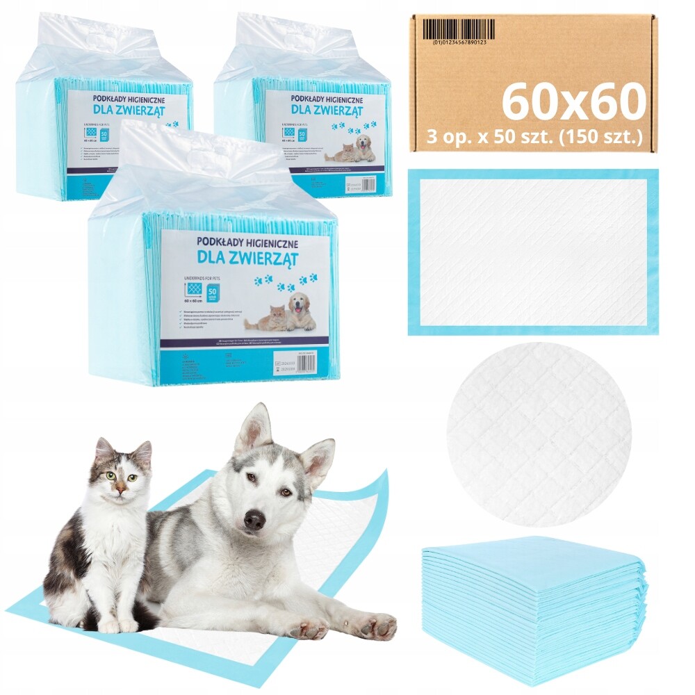 Podložky MediBed absorpční tréninkové Podložky 500 ml Pro Zvířata 60x60 cm 200 ks