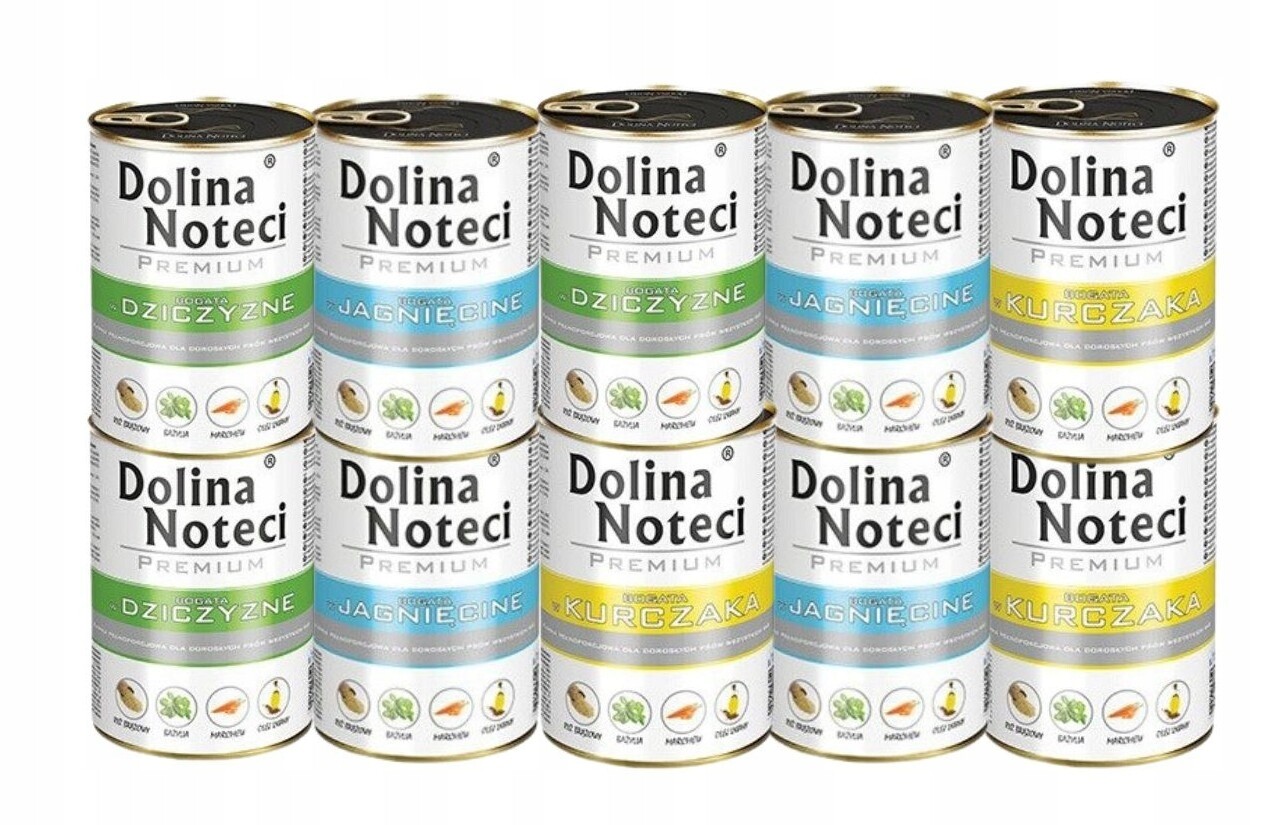 Dolina Noteci Premium Vlhké krmivo pro psy MIX 3 příchutí 10x400 g
