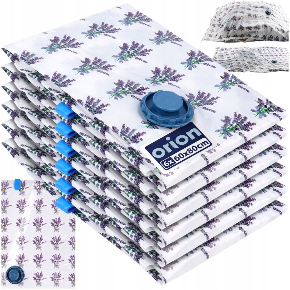 6 x Vakuové sáčky na oblečení povlečení s vůní levandulové deky 60 x 80 cm