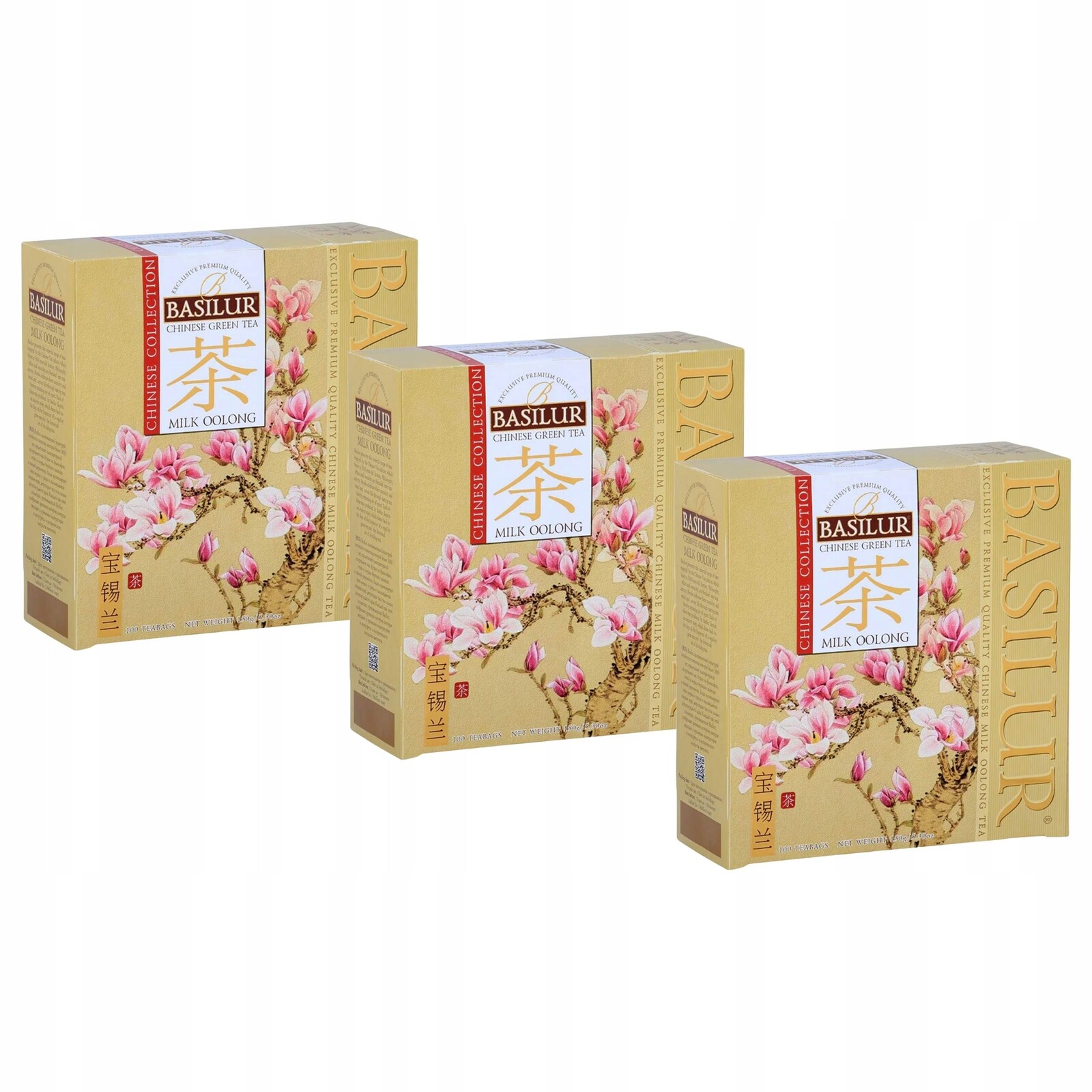 Basilur Chinese Oolong Tea Zelený čaj s nádechem mléka, sáčky 100 x 1,5 g x 3
