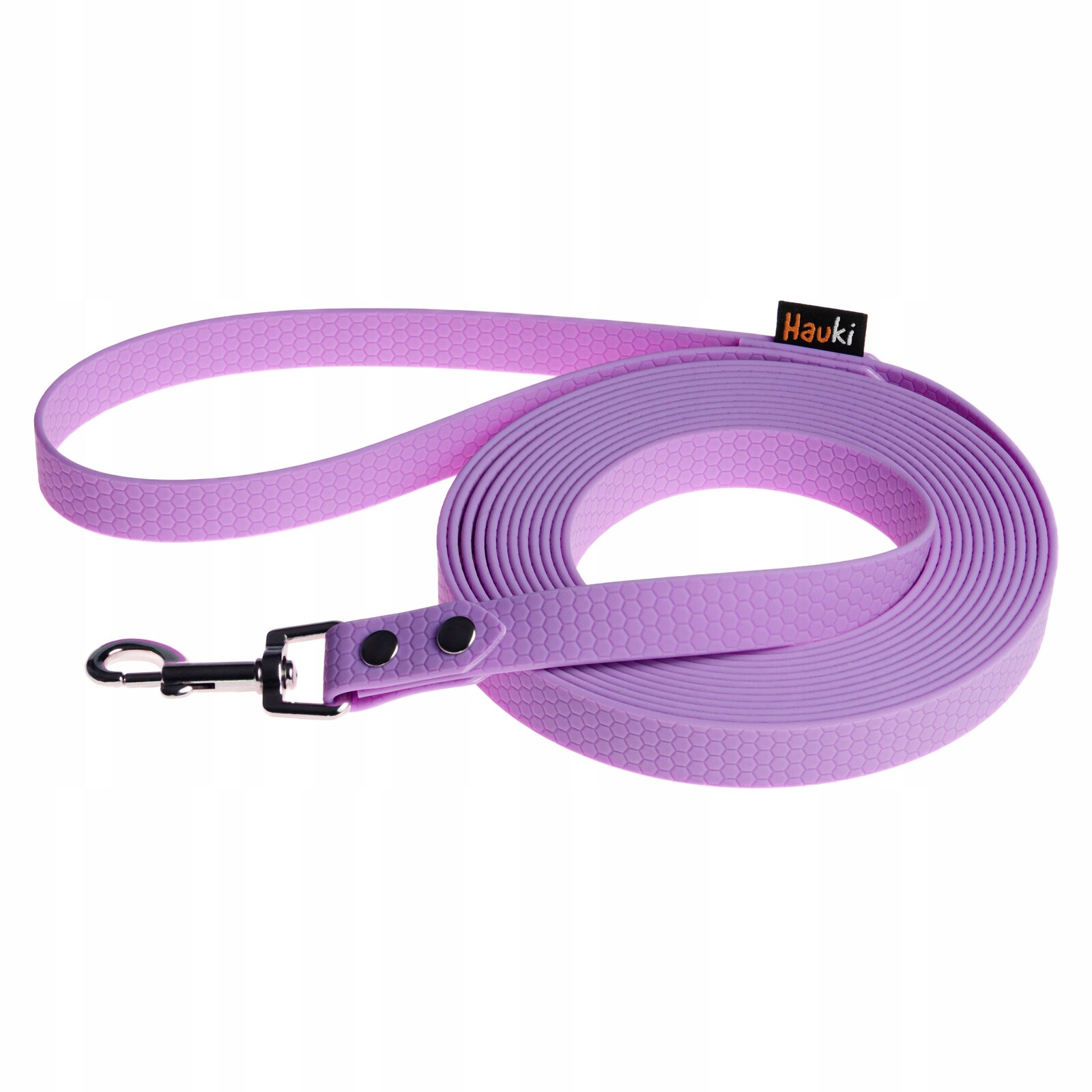 Vodítko Pro Psa 15 M. Tréninkové Lanko. Levandulová, Stříbrné Prvky. Vzor Hexa
