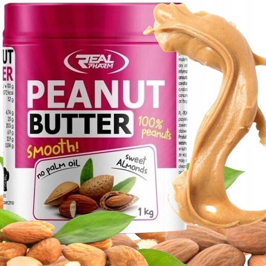 Arašídové Mandlové Maslo Bez Cukru Peanut Butter Almond Real Pharm 1000 g
