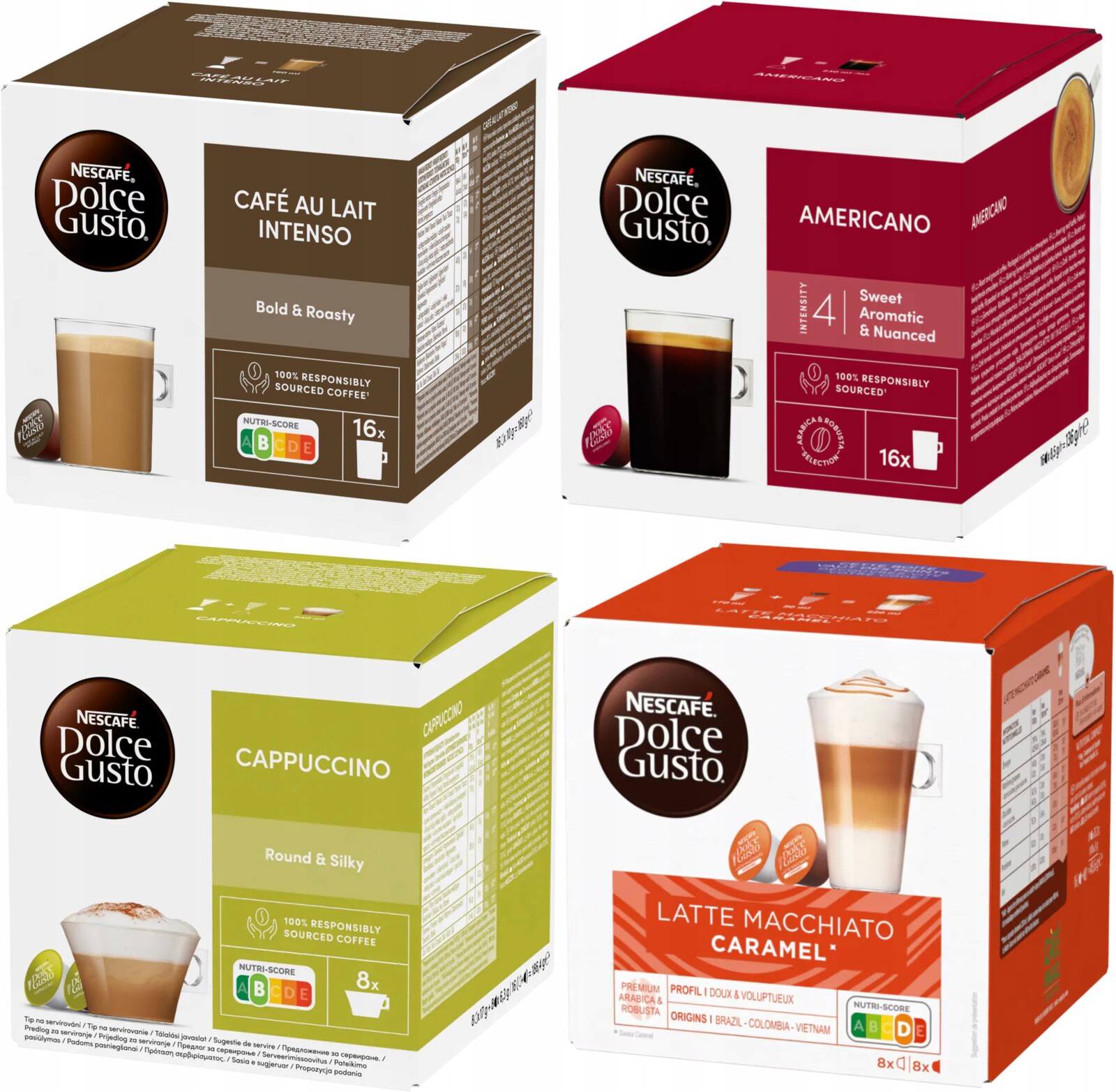 Kapsle Dolce Gusto Nescafe Sada 4 x 16 smíšených káv