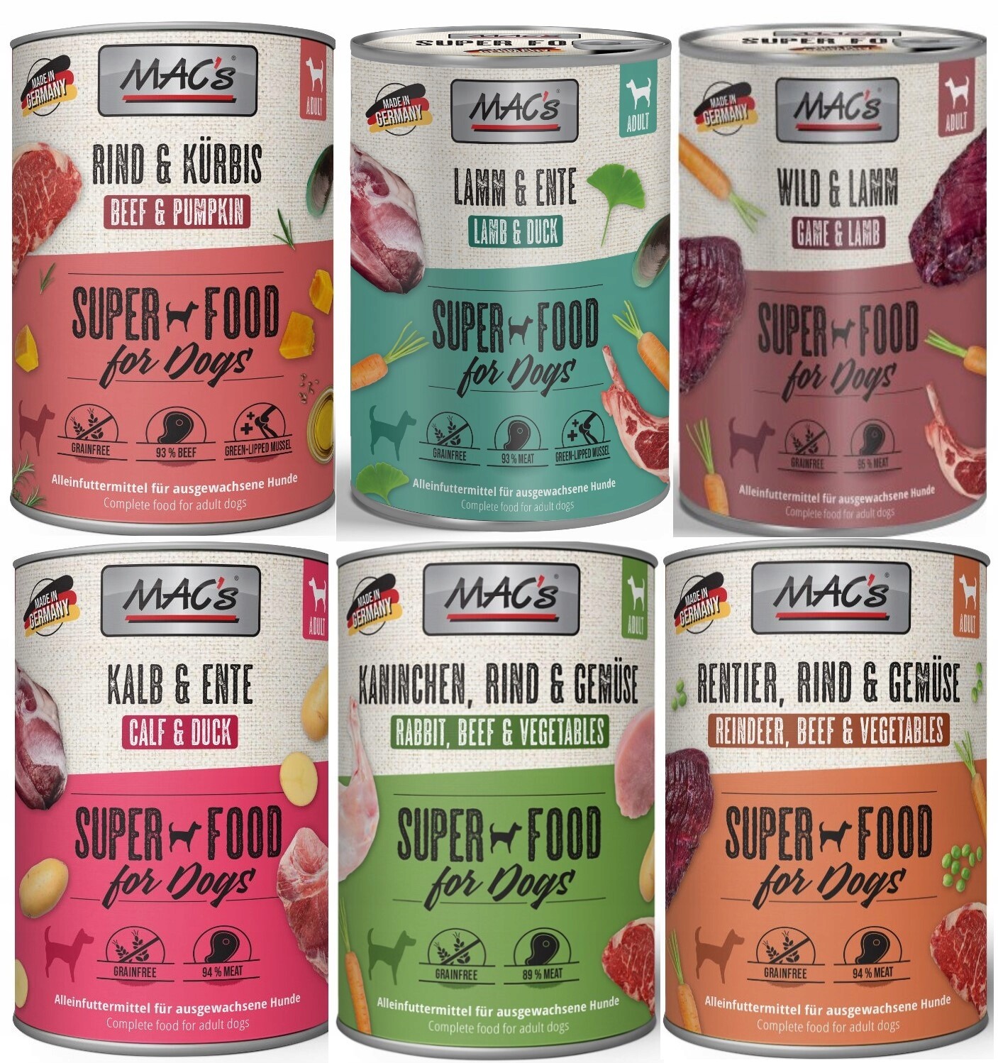 MAC's Dog Adult Plechovka 800g Mix 6x800g