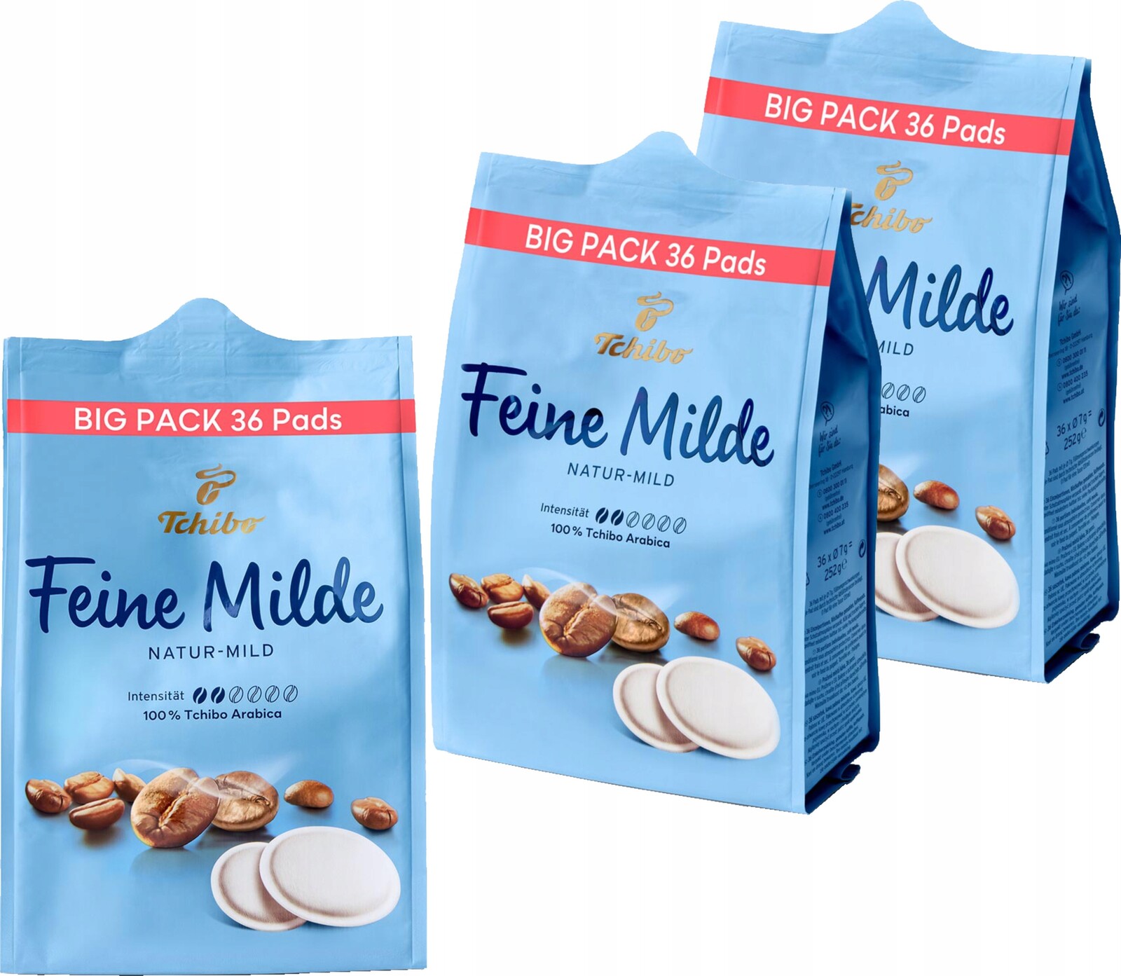 Káva pro Senseo Tchibo Feine Milde Set 3 x 36 kusů sáčků