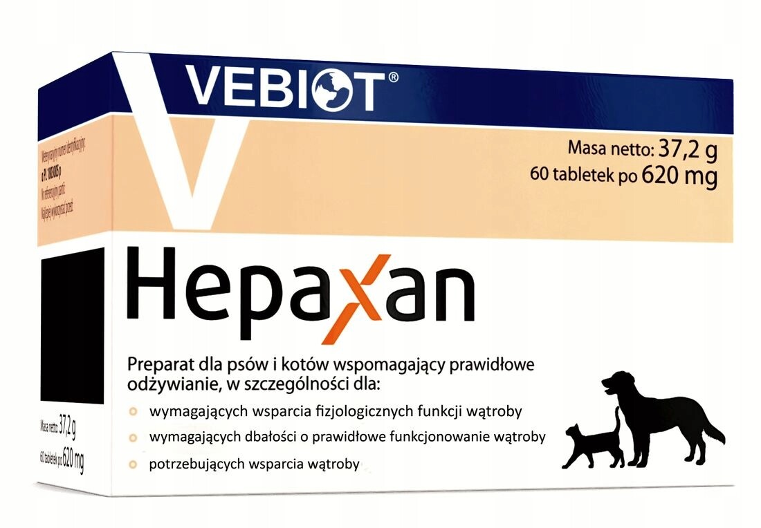 Vebiot Hepaxan dog&cat 60 kusů v blistrech po 10 tabletách v blistru
