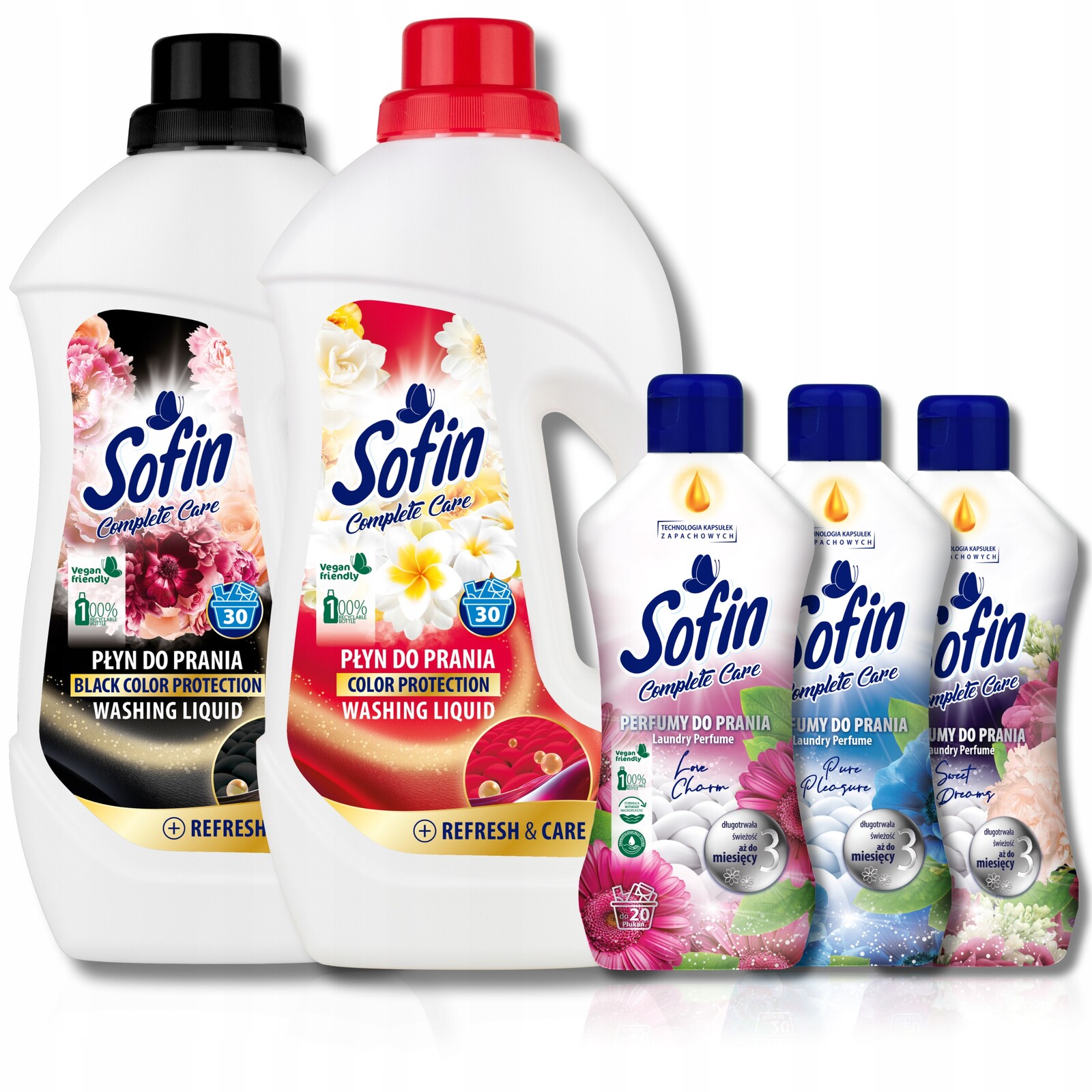 Sofin Tekutý prací prostředek Color Black 1,5 l x 2 Parfém do pračky a sušičky 250 mlx3