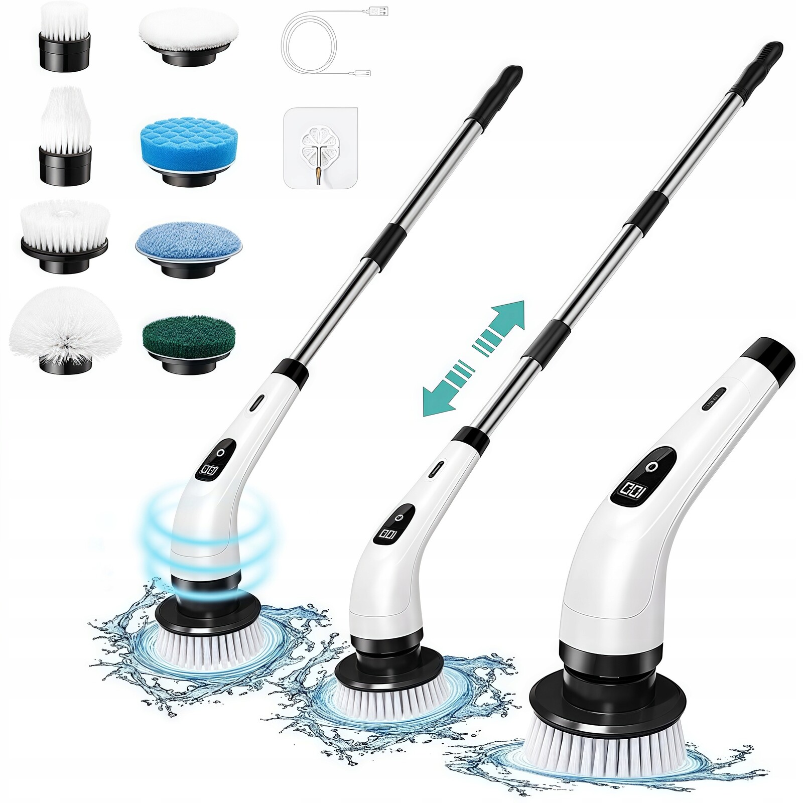 9V1 Elektrický Rotační Kartáč Na Čištění A Drhnutí S Usb-c