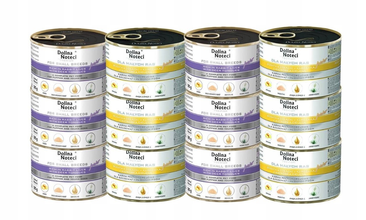 Dolina Noteci Premium vlhké krmivo pro psy Junior MIX Chutí 12x185g