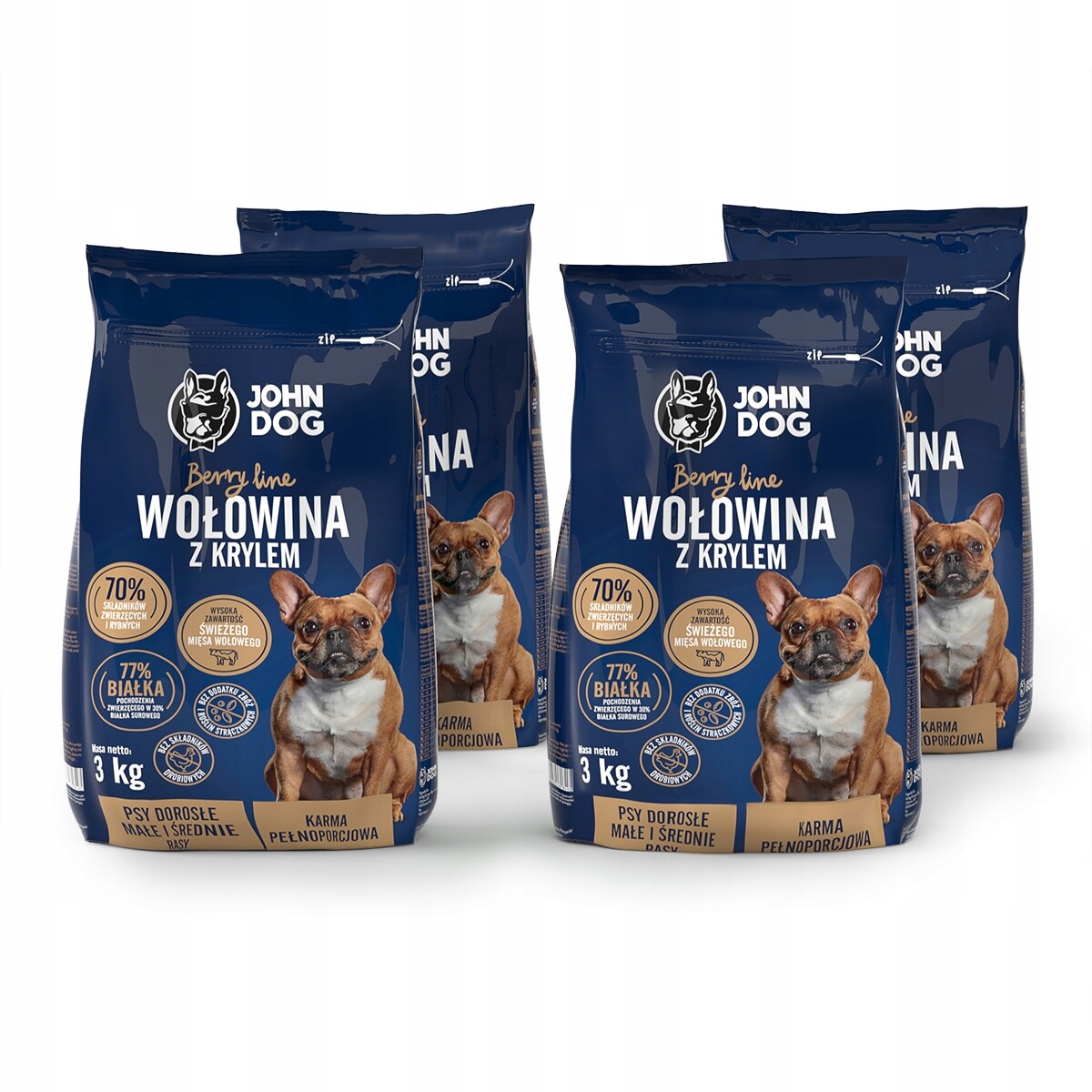 John Dog Berry Line Hovězí krill 12kg malý pes