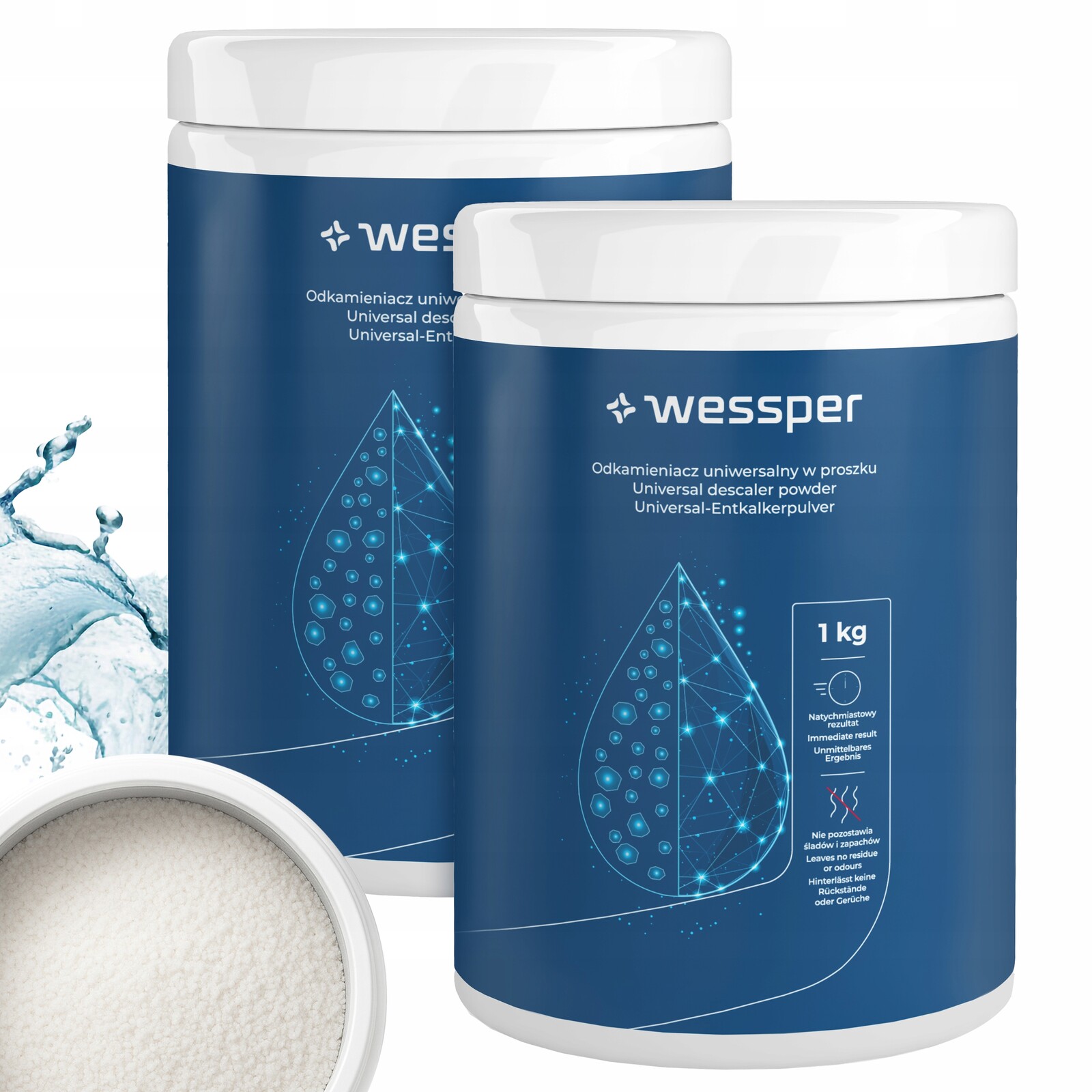 Wessper odvápňovač pro pračku a myčku v prášku – univerzální 2 x 1 kg