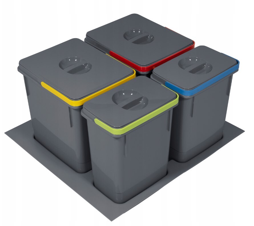 Odpadkový koš segregátor Rubio 60 cm 2x15L+2x7L Antracit