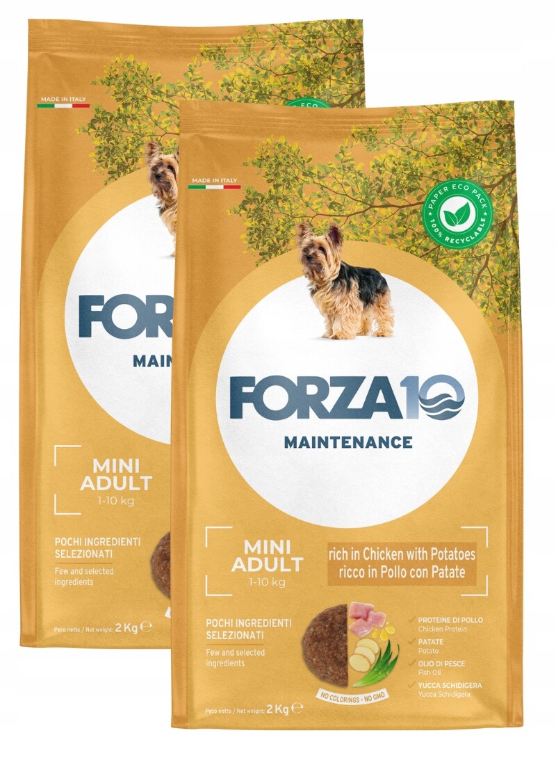Forza10 Mini Maintenance bohatá na kuřecí maso s bramborami pro psa 2 x 2 kg