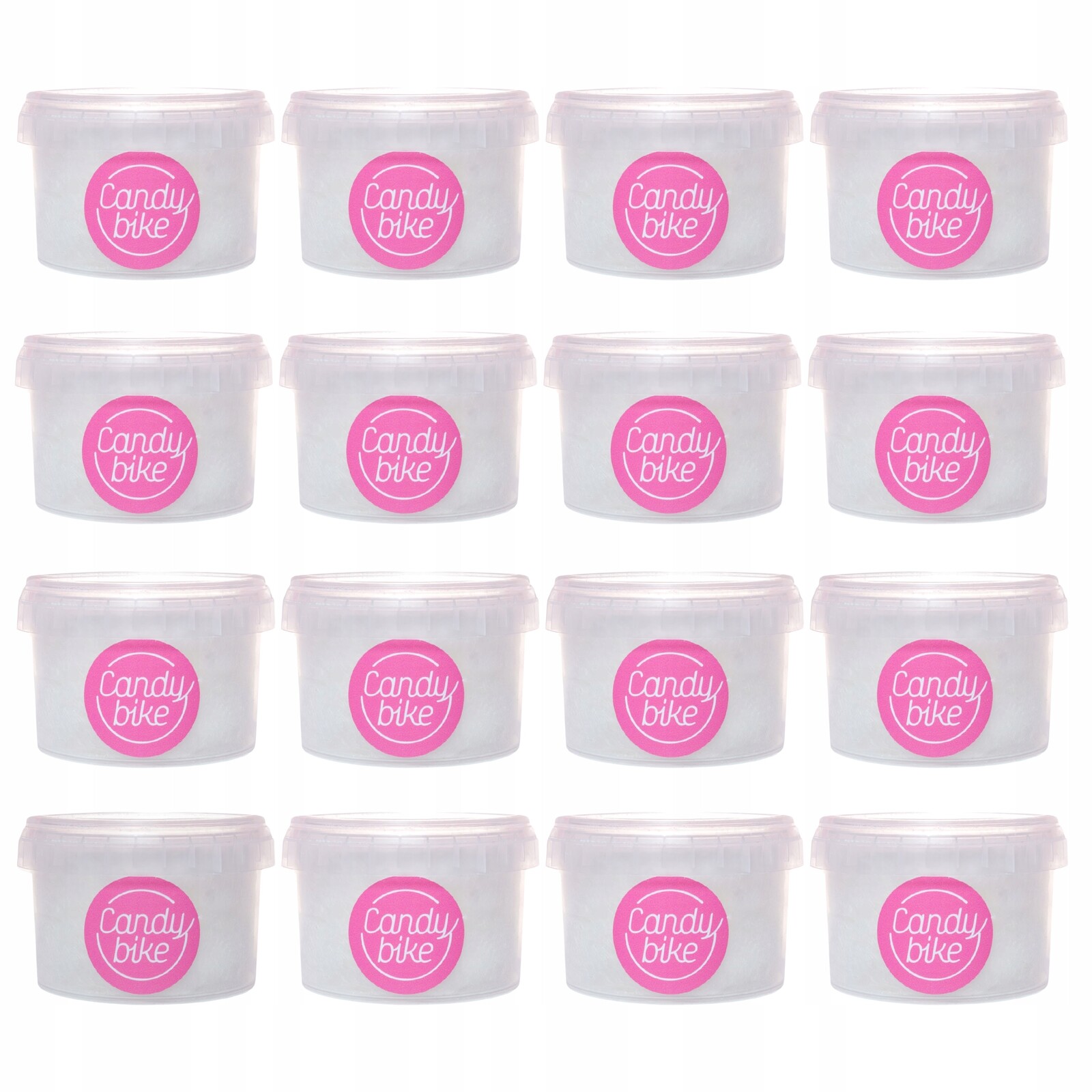 18 x Cukrová vata bílá 280 ml v kelímku jako Dárek jako sladkosti nadýchaná