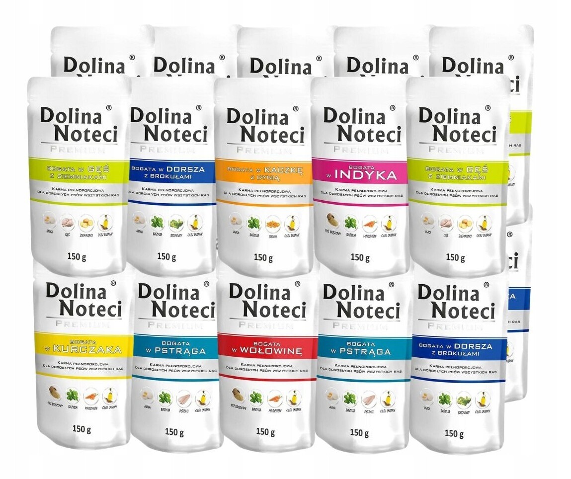 Vlhké krmivo pro psy Dolina Noteci Premium MIX 20x150 g 7 příchutí