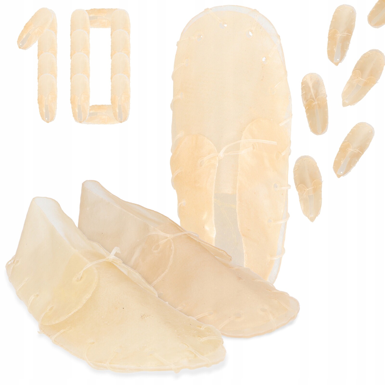 10 x Kousátko Pro Psa Přírodní Bota 20 cm Pamlsek Chutě Žvýkání Hovězí kůže