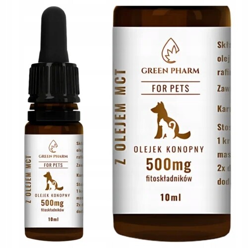 Green Pharm Konopný olej 500 mg Animals Cbd 5% 10 ml Cbd pro zvířata Bezsm