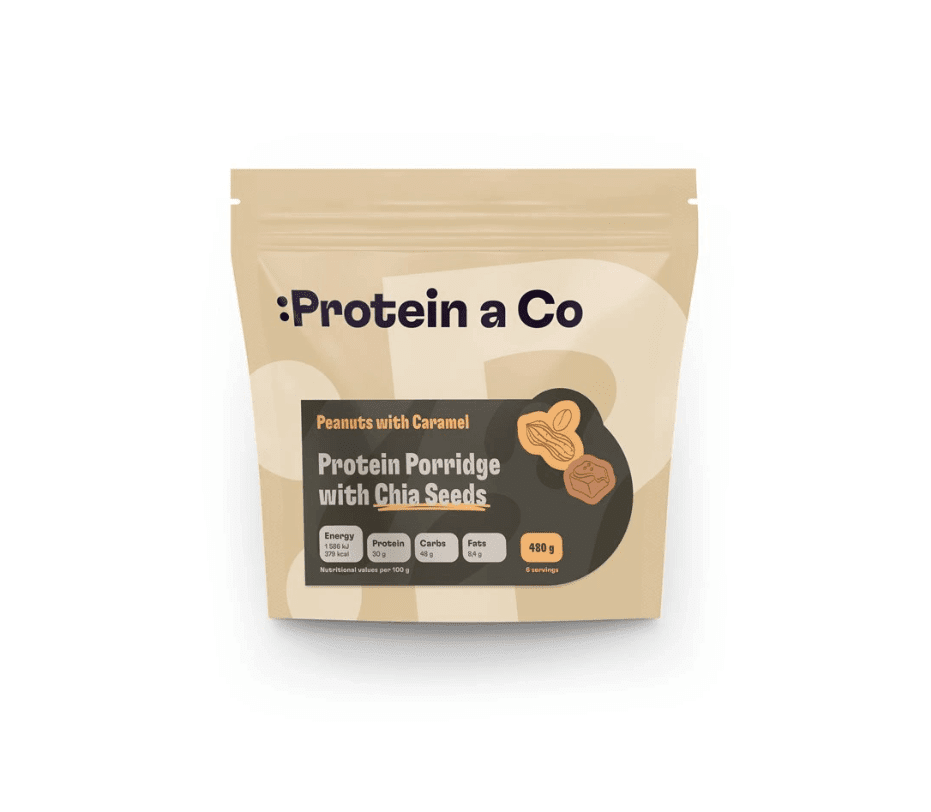 ProteinaCO Proteinová kaše s CHIA - arašídy s karamelem