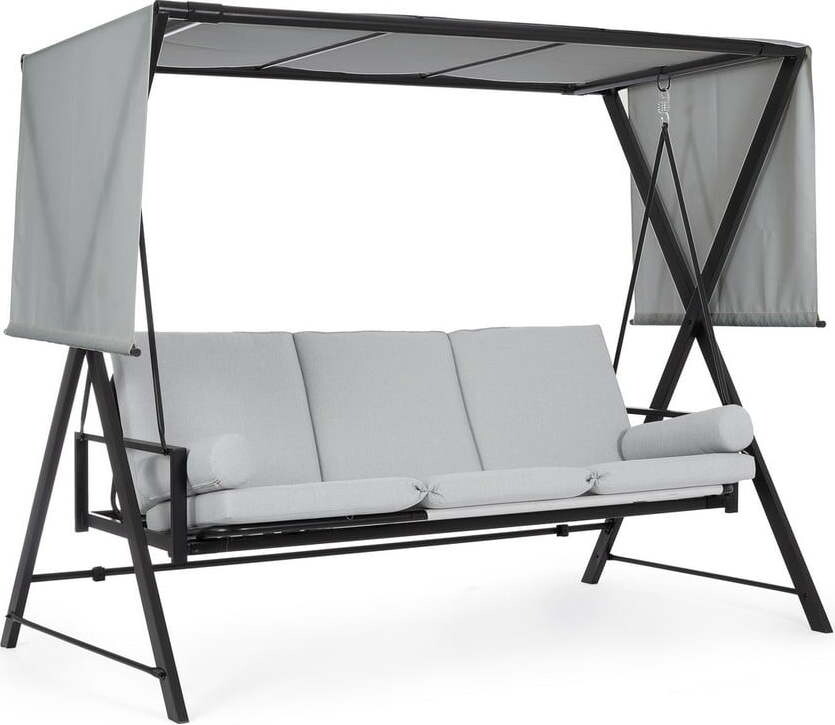 Šedá kovová zahradní houpačka Pompei – Bizzotto