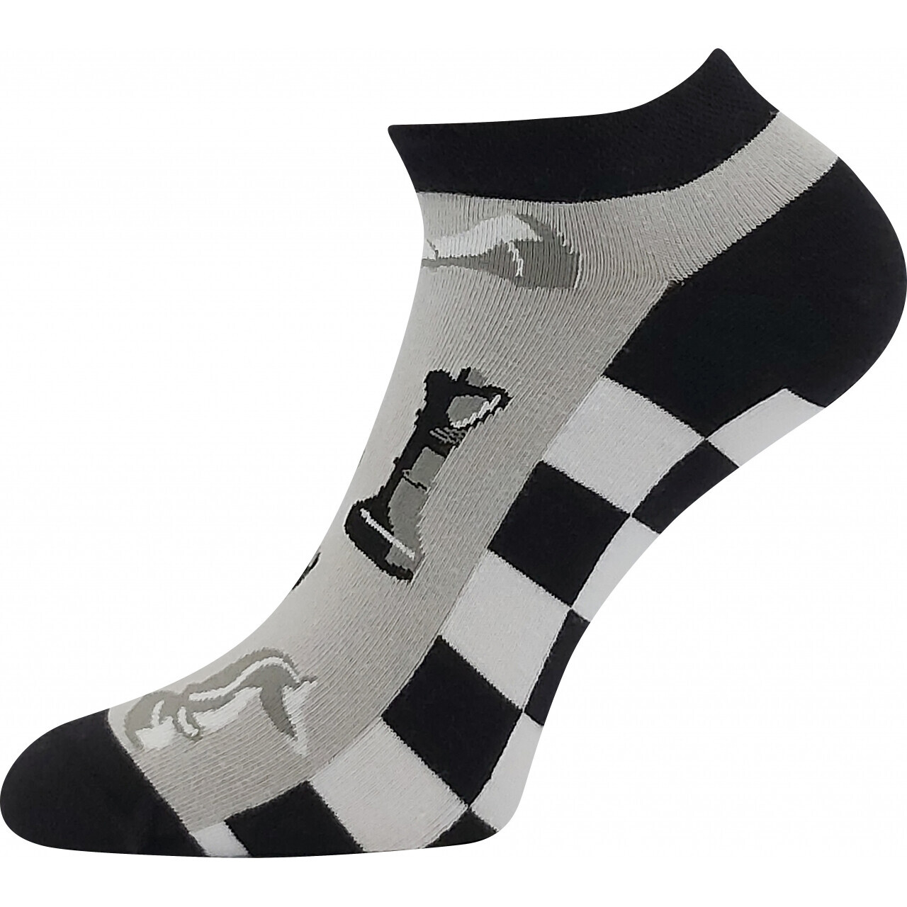 Ponožky obrázkové Lonka Dewow Šachy - šedé, 39-42