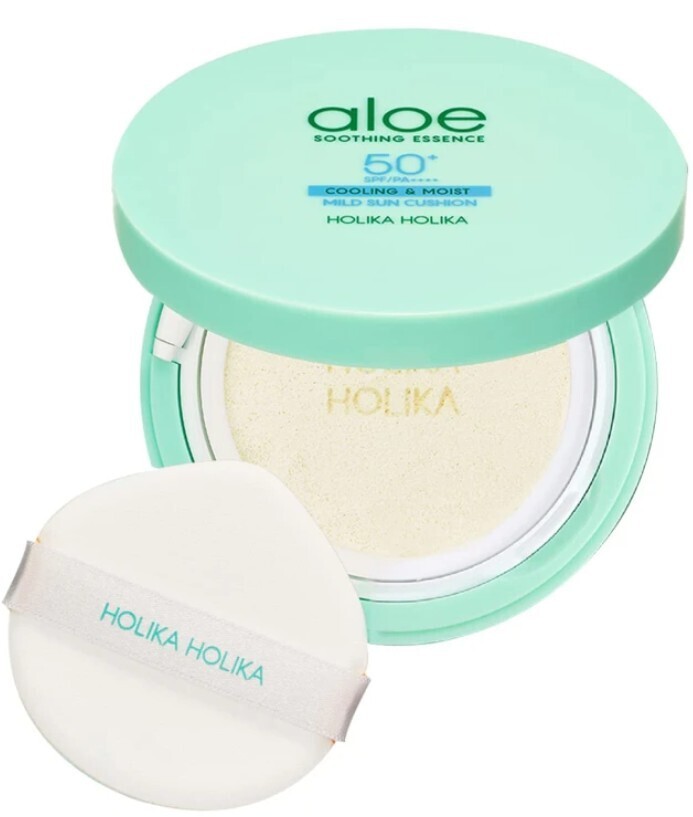 Holika Holika Pleťový opalovací krém v houbičce SPF 50+ Aloe Soothing Essence (Mild Sun Cushion) 25 g