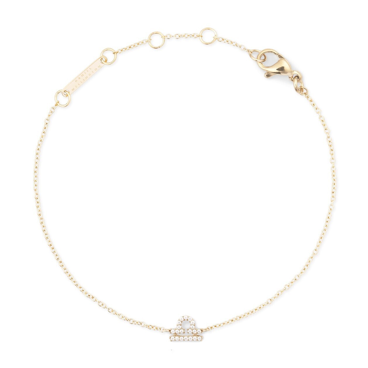 Daniel Wellington Pozlacený řetízkový náramek znamení Váhy Crystal Zodiac DW00400913