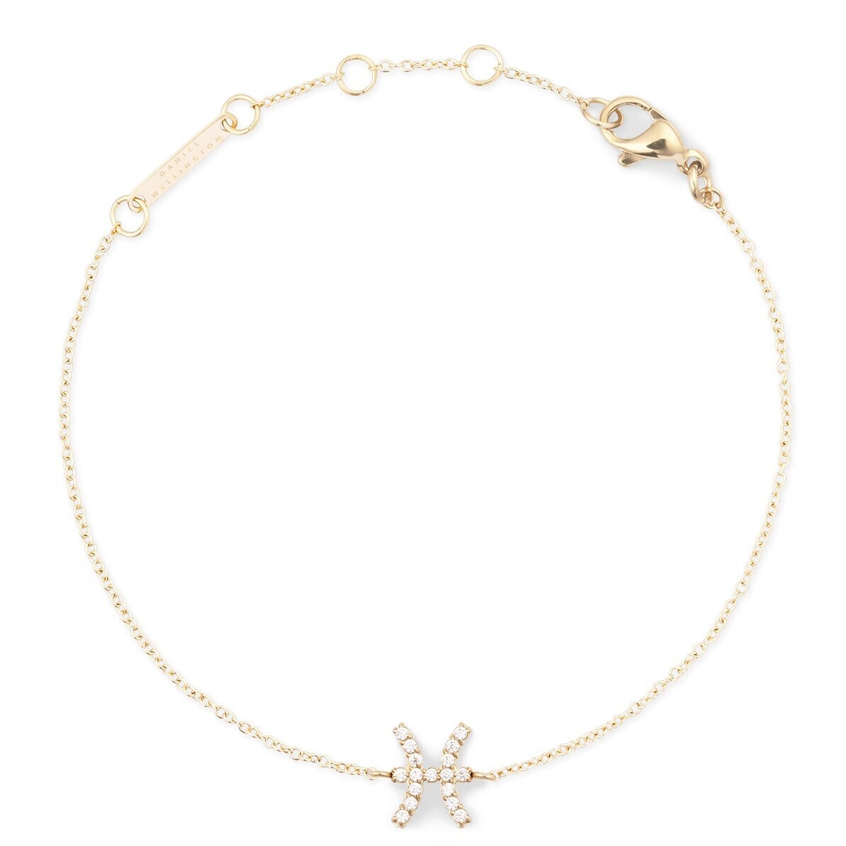 Daniel Wellington Pozlacený řetízkový náramek znamení Ryby Crystal Zodiac DW00400918