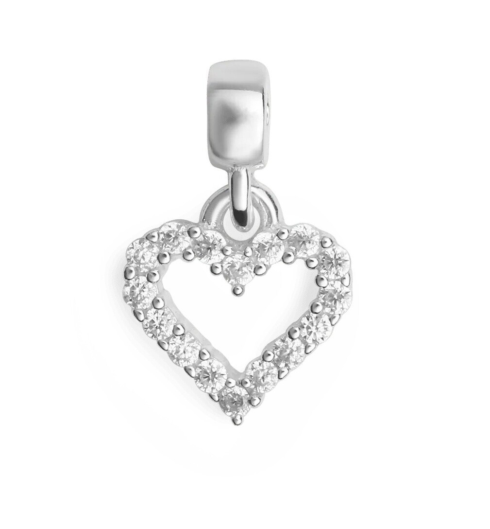 Daniel Wellington Stříbrný srdíčkový přívěsek s čirými krystaly Charms DW00401051