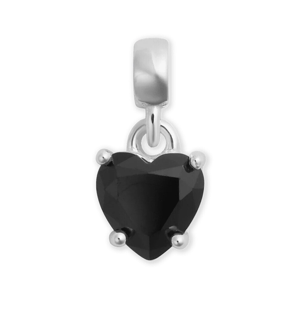 Daniel Wellington Stříbrný přívěsek s černým srdíčkem Charms DW00401052