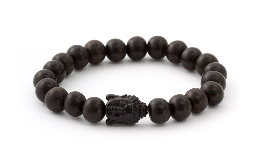 Agato Korálkový náramek z ebenového dřeva MINK03 17 cm