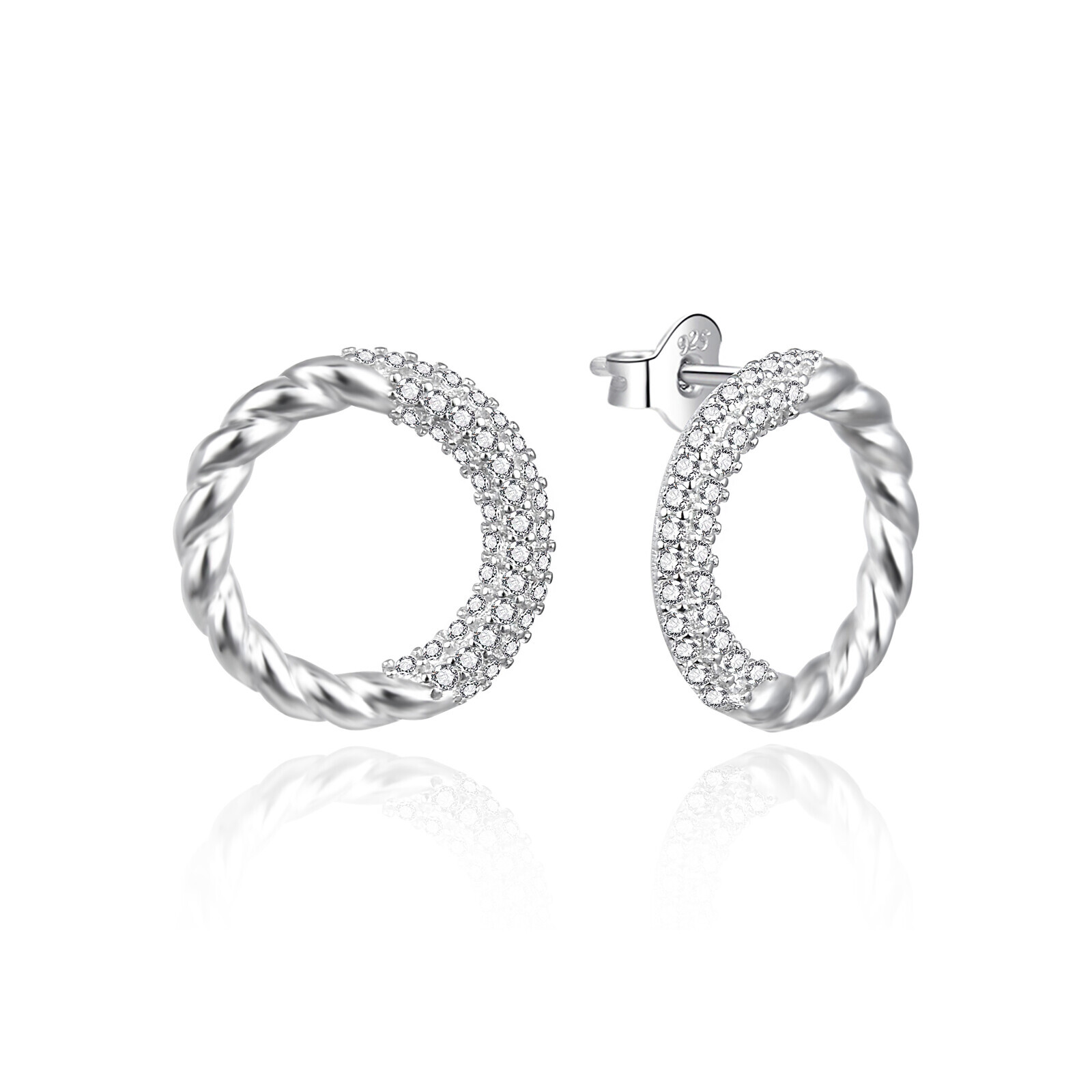 Agato Designové stříbrné náušnice se zirkony AGT-E189PW