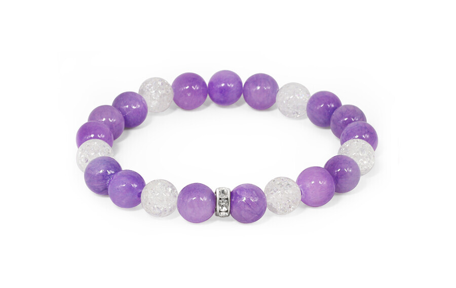 Agato Korálkový náramek z jadeitu a křišťálu MINK139/17