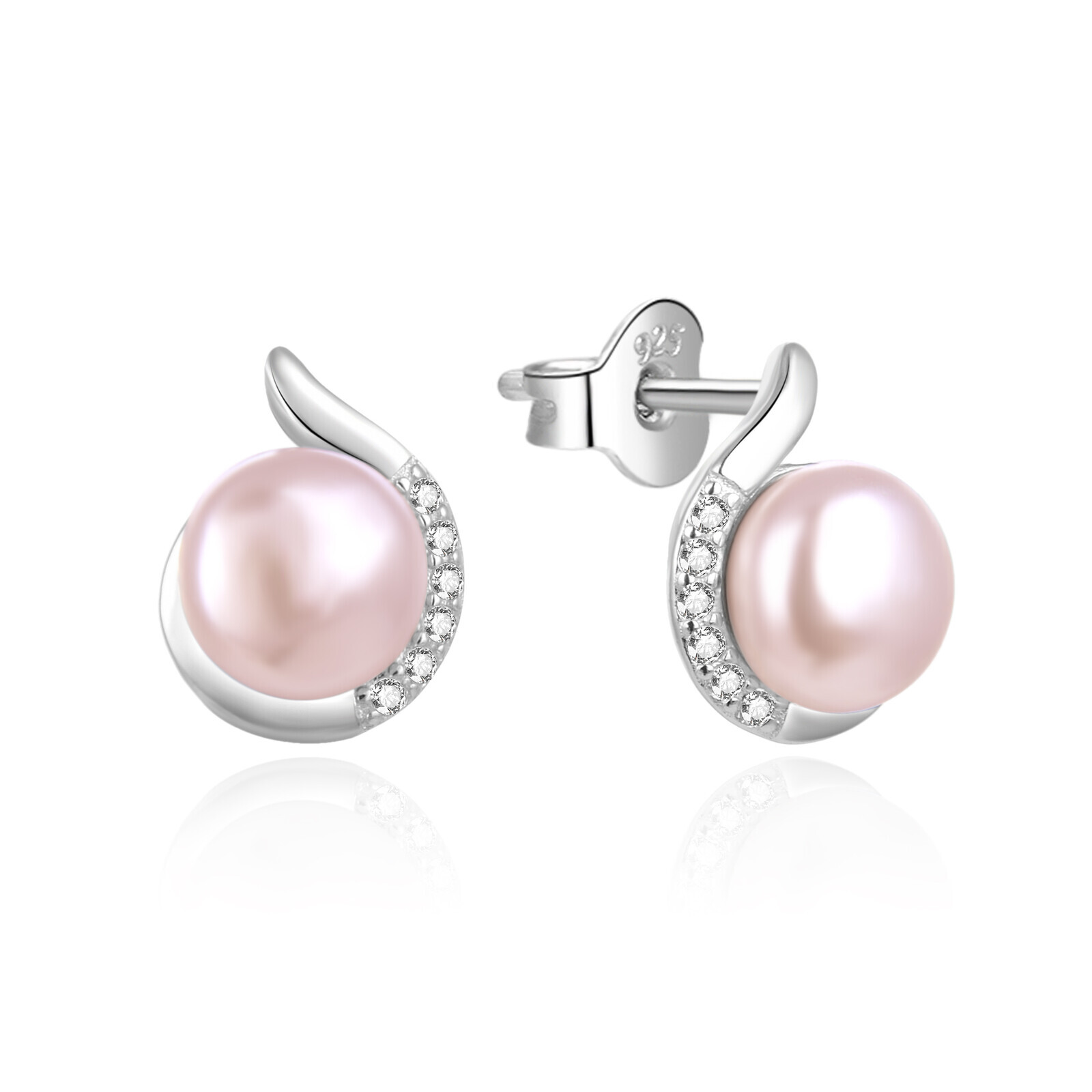Agato Elegantní stříbrné náušnice s pravou perlou a zirkony AGT-E219PW-PPI