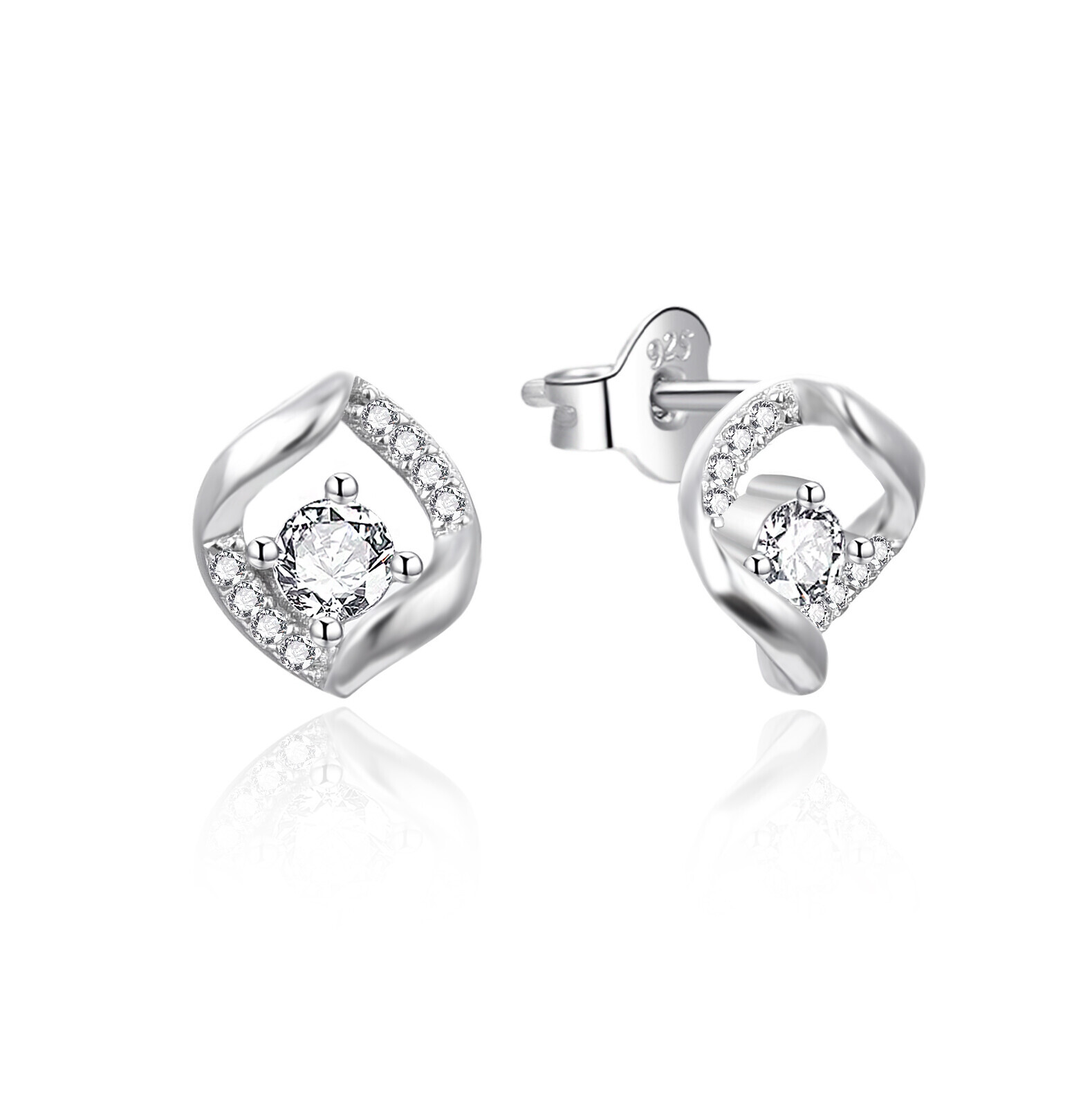 Agato Elegantní stříbrné pecky se zirkony AGT-E237PW