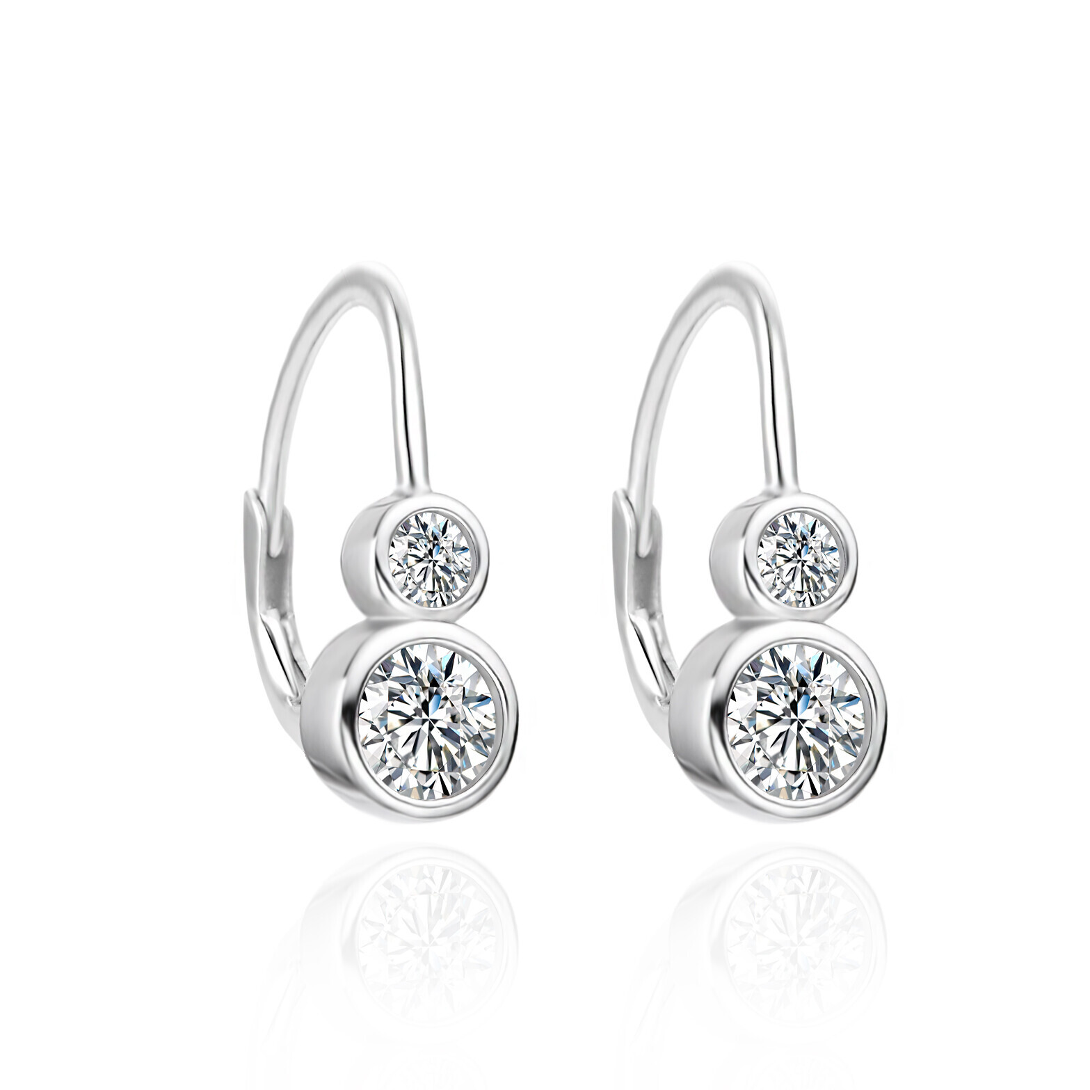 Agato Stříbrné visací náušnice s čirými zirkony AGT-E260LW