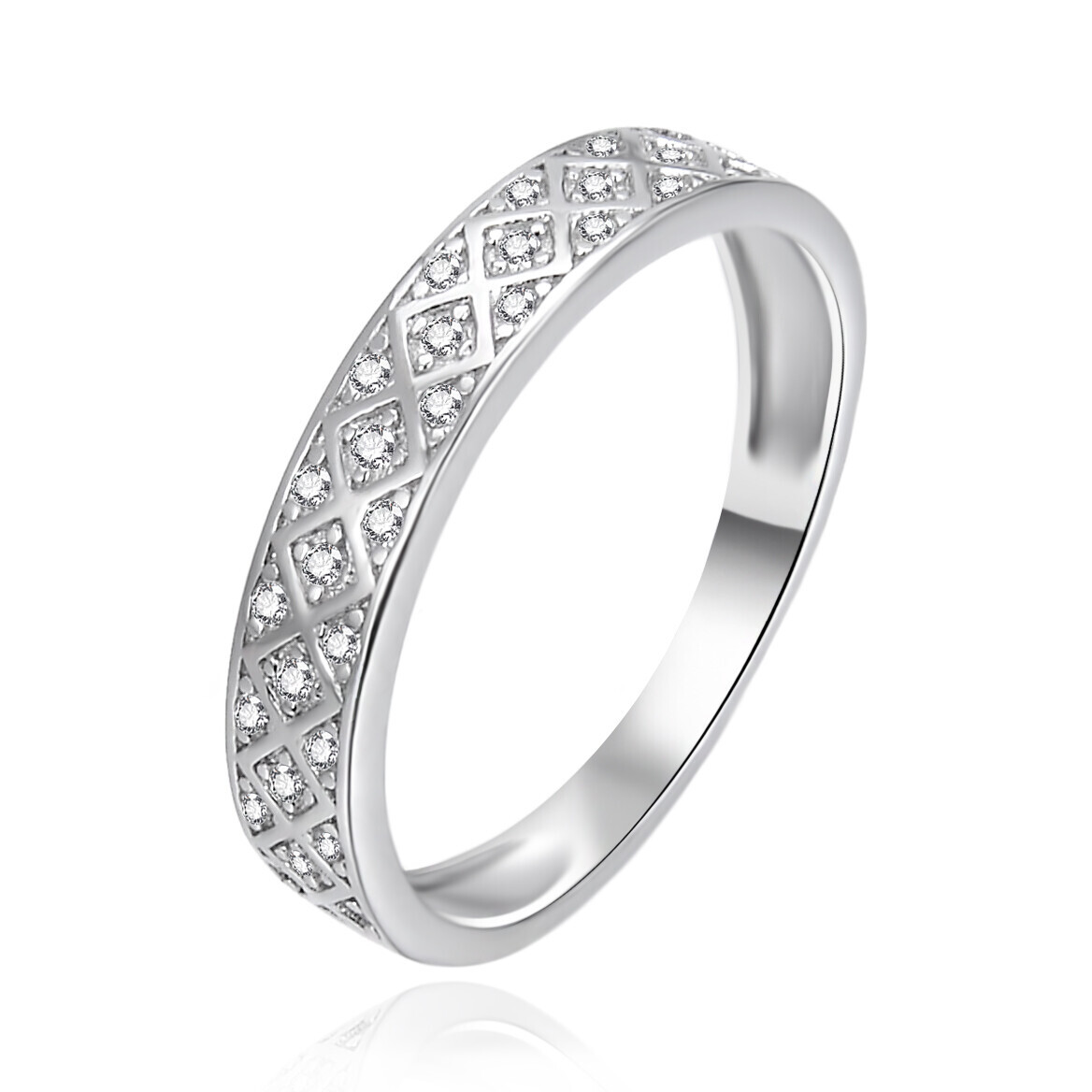 Agato Stříbrný prsten s čirými zirkony AGT-R51W 54 mm