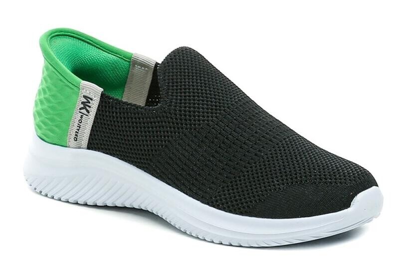 Wojtylko 5A25387C černo zelené chlapecké Slip-in polobotky