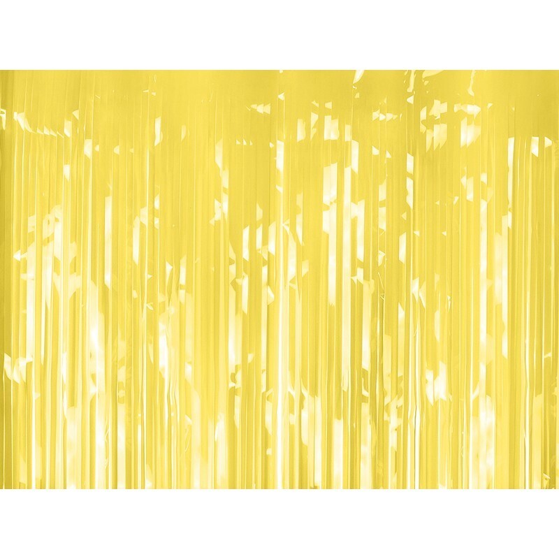 Dekorace závěs fóliový světle žlutý 100x200cm